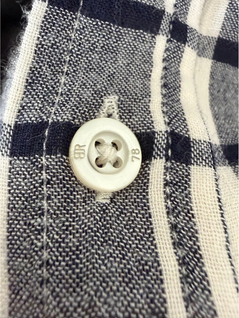 Banana Republic Button Up Plaid Cotton Untucked Slim Fit Shirt Men's Size XXL